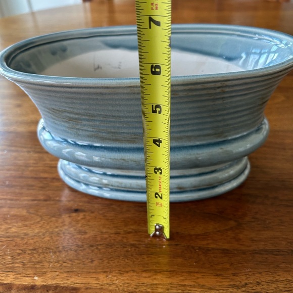 Blue Pot or Planter Made to Look Vintage - Picture 5 of 7